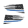 77298 Quarter Window Flag Decal, 2014-2019 Chevy Corvette, Gloss Black, Distressed USA Flag W/Blue Stripe - image 1