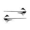 77309 Fender Emblems Shadow Overlay Outline Decal, 2014-2019 Chevy Corvette, Pair, Gloss Black - image 1