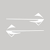 77311 Fender Emblems Shadow Overlay Outline Decal, 2014-2019 Chevy Corvette, Pair, Gloss White - image 1