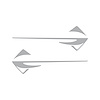 77313 Fender Emblems Shadow Overlay Outline Decal, 2014-2019 Chevy Corvette, Pair, Gloss Gray - image 1
