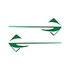 77317 Fender Emblems Shadow Overlay Outline Decal, 2014-2019 Chevy Corvette, Pair, Gloss Green - image 1