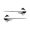 77320 Fender Emblems Shadow Overlay Outline Decal, 2014-2019 Chevy Corvette, Pair, Matte Black - image 1