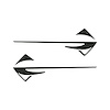 77322 Fender Emblems Shadow Overlay Outline Decal, 2014-2019 Chevy Corvette, Pair, Matte Dark Gray - image 1