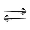 77327 Fender Emblems Shadow Overlay Outline Decal, 2014-2019 Chevy Corvette, Pair, Black Carbon Fiber - image 1