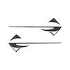 77331 Fender Emblems Shadow Overlay Outline Decal, 2014-2019 Chevy Corvette, Pair, Gloss Carbon Flash Metallic - image 1