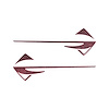 77332 Fender Emblems Shadow Overlay Outline Decal, 2014-2019 Chevy Corvette, Pair, Gloss Demon Black - image 1