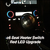 77490 Red LED Seat Heater Switch Upgrade, 2005-2013 Chevy Corvette - image 1