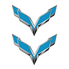 78001 Front/Rear Flag Emblem Overlay Sets, 2014-2019 Chevy Corvette, Gloss Tension Blue - image 1