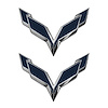 78002 Front/Rear Flag Emblem Overlay Sets, 2014-2019 Chevy Corvette, Gloss Blue - image 1