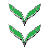 78003 Front/Rear Flag Emblem Overlay Sets, 2014-2019 Chevy Corvette, Gloss Lime Green - image 1