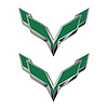 78004 Front/Rear Flag Emblem Overlay Sets, 2014-2019 Chevy Corvette, Gloss Green - image 1