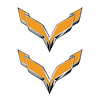 78005 Front/Rear Flag Emblem Overlay Sets, 2014-2019 Chevy Corvette, Gloss Orange - image 1