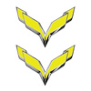 78006 Front/Rear Flag Emblem Overlay Sets, 2014-2019 Chevy Corvette, Gloss Yellow - image 1