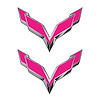78007 Front/Rear Flag Emblem Overlay Sets, 2014-2019 Chevy Corvette, Gloss Pink - image 1