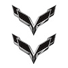 78009 Front/Rear Flag Emblem Overlay Sets, 2014-2019 Chevy Corvette, Matte Black - image 1