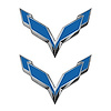 78012 Front/Rear Flag Emblem Overlay Sets, 2014-2019 Chevy Corvette, Matte Blue - image 1