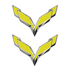 78013 Front/Rear Flag Emblem Overlay Sets, 2014-2019 Chevy Corvette, Matte Yellow - image 1