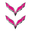 78014 Front/Rear Flag Emblem Overlay Sets, 2014-2019 Chevy Corvette, Matte Pink - image 1