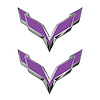 78015 Front/Rear Flag Emblem Overlay Sets, 2014-2019 Chevy Corvette, Matte Purple - image 1
