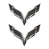 78019 Front/Rear Flag Emblem Overlay Sets, 2014-2019 Chevy Corvette, Black Carbon Fiber - image 1