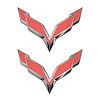 78020 Front/Rear Flag Emblem Overlay Sets, 2014-2019 Chevy Corvette, Red Carbon Fiber - image 1