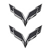 78025 Front/Rear Flag Emblem Overlay Sets, 2014-2019 Chevy Corvette, Gloss Carbon Flash - image 1