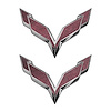 78026 Front/Rear Flag Emblem Overlay Sets, 2014-2019 Chevy Corvette, Gloss Demon Black - image 1
