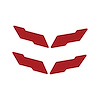 78070 Vinyl Overlay Crossed Flags Emblem, 1997-2004 Chevy Corvette, Front & Rear, Gloss Red - image 1