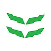 78075 Vinyl Overlay Crossed Flags Emblem, 1997-2004 Chevy Corvette, Front & Rear, Gloss Lime Green - image 1