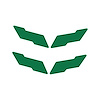 78076 Vinyl Overlay Crossed Flags Emblem, 1997-2004 Chevy Corvette, Front & Rear, Gloss Green - image 1