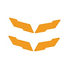 78077 Vinyl Overlay Crossed Flags Emblem, 1997-2004 Chevy Corvette, Front & Rear, Gloss Orange - image 1