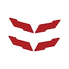 78082 Vinyl Overlay Crossed Flags Emblem, 1997-2004 Chevy Corvette, Front & Rear, Matte Red - image 1