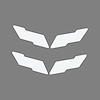 78083 Vinyl Overlay Crossed Flags Emblem, 1997-2004 Chevy Corvette, Front & Rear, Matte White - image 1