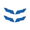 78086 Vinyl Overlay Crossed Flags Emblem, 1997-2004 Chevy Corvette, Front & Rear, Matte Blue - image 1