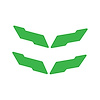 78087 Vinyl Overlay Crossed Flags Emblem, 1997-2004 Chevy Corvette, Front & Rear, Matte Lime Green - image 1