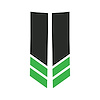 78544 Stripe Winglets, 2014-2019 Chevy Corvette, Matte Dark Gray Gloss Lime Green - image 1