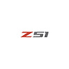 78635 Z51 Steering Wheel Decal, 2014-2019 Chevy Corvette, Red Faux Leather Z Black Faux Leather 51 - image 1