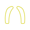 78818 Dash Cluster Switch Trim Overlay Decal, 2005-2013 Chevy Corvette, Pair Matte Yellow - image 1