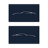 78902 Airbag Warning Cover, 2014-2019 Chevy Corvette, Pair Gloss Blue Gloss Silver Coupe Outline Only - image 1
