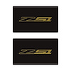 78924 Airbag Warning Cover, 2014-2019 Chevy Corvette, Pair Matte Black Metallic Gold Z51 - image 1