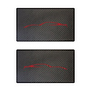 78936 Airbag Warning Cover, 2014-2019 Chevy Corvette, Pair Black Carbon Fiber Gloss Red Coupe Outline Only - image 1