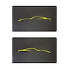 78947 Airbag Warning Cover, 2014-2019 Chevy Corvette, Pair Black Carbon Fiber Gloss Yellow Coupe Outline Only - image 1