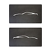 78951 Airbag Warning Cover, 2014-2019 Chevy Corvette, Pair Black Carbon Fiber Matte White Coupe Outline Only - image 1
