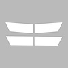 79112 Colored Crossed Flag Emblem Overlay, 1984-1996 Chevy Corvette, Front & Rear Gloss White - image 1