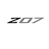 79266 Spoiler Z07 Large Decal, 2005-2019 Chevy Corvette, Gloss Black Z Matte Gray 07 - image 1