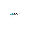 79299 Spoiler Z07 Small Decal, 2005-2019 Chevy Corvette, Gloss Tension Blue Z Black Carbon Fiber 07 - image 1