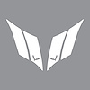 79554 G.S. Hash Marks W/ Cutout Both Gloss White C7, 2014-2019 Chevy Corvette, Crossed Flags - image 1