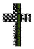 79655 Tattered US Flag Cross Decal, 1953-2023 Chevy Corvette, Military, Thin Green Line - image 1