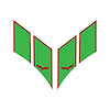 79739 2-Tone GS Style Fender Stripes, 2005-2013 Chevy Corvette, Gloss Red/Mt Lime Green, Crossed Flags Cutout - image 1