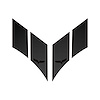 79777 2-Tone GS Style Fender Stripes, 2005-2013 Chevy Corvette, Matte Black/Carbon Fiber, Crossed Flags Cutout - image 1